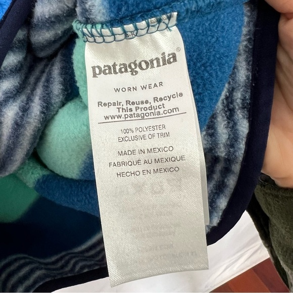 Patagonia blue stripes snaps buttons sweater XXS - Picture 8 of 8